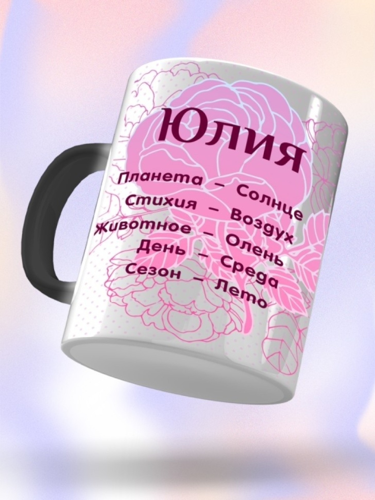 Подарок девушке женщине, кружка с именем Юля