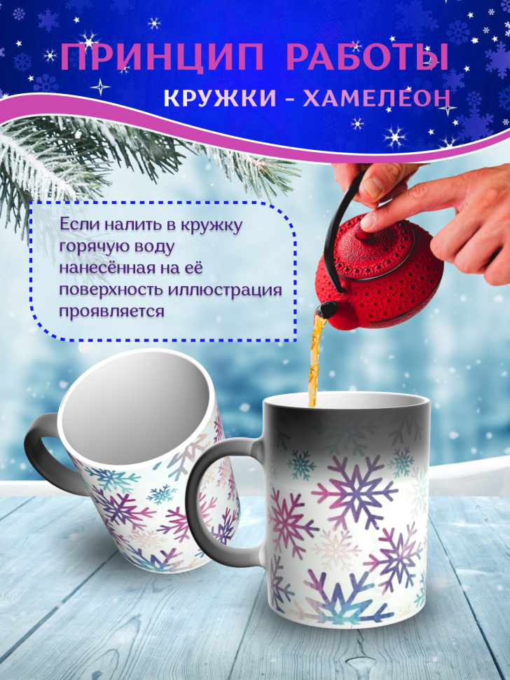 Подарок на новый год Кружка-хамелеон С Новым годом
