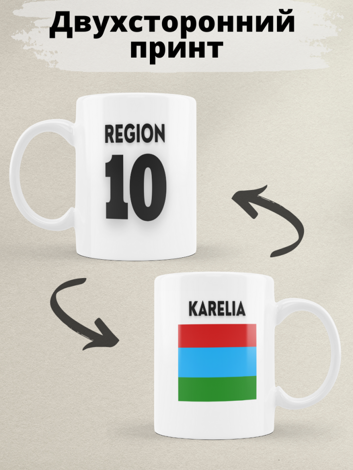Подарок женщине девушке, кружка, Регион 10 Карелия