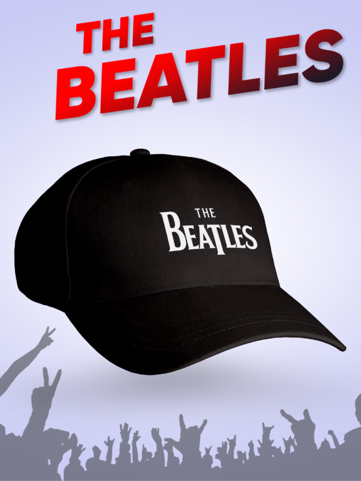 Черная базовая бейсболка кепка The Beatles Битлз Черная базовая бейсболка кепка The Beatles Битлз