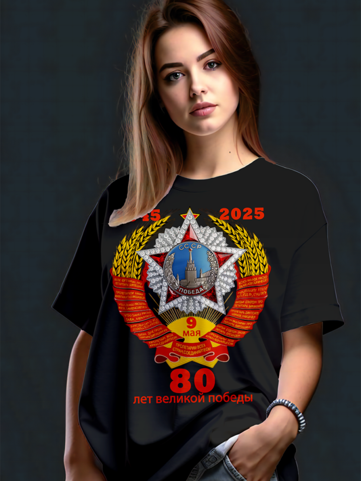 Футболка оверсайз в подарок "80 лет Победы"