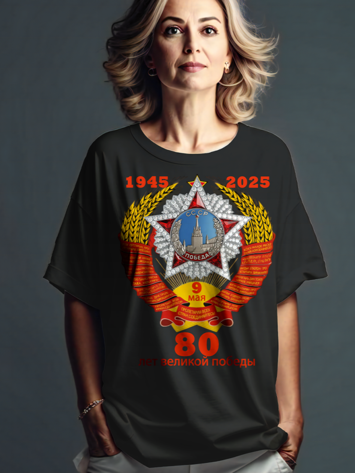 Футболка оверсайз в подарок "80 лет Победы"