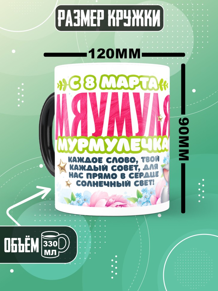 Кружка хамелеон для мамы на 8 марта с прикольной надписью   