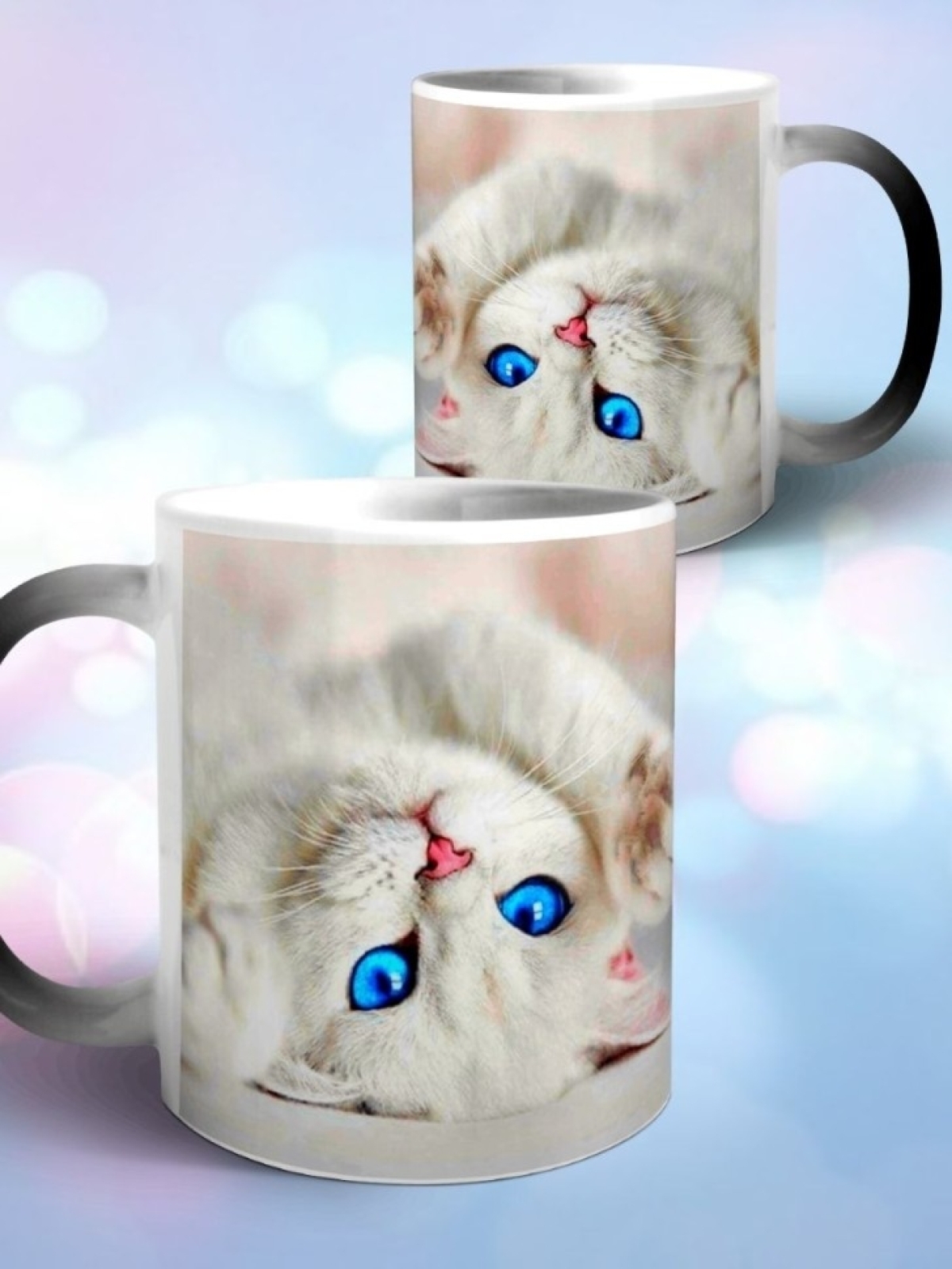 Кружка хамелеон Белый кот