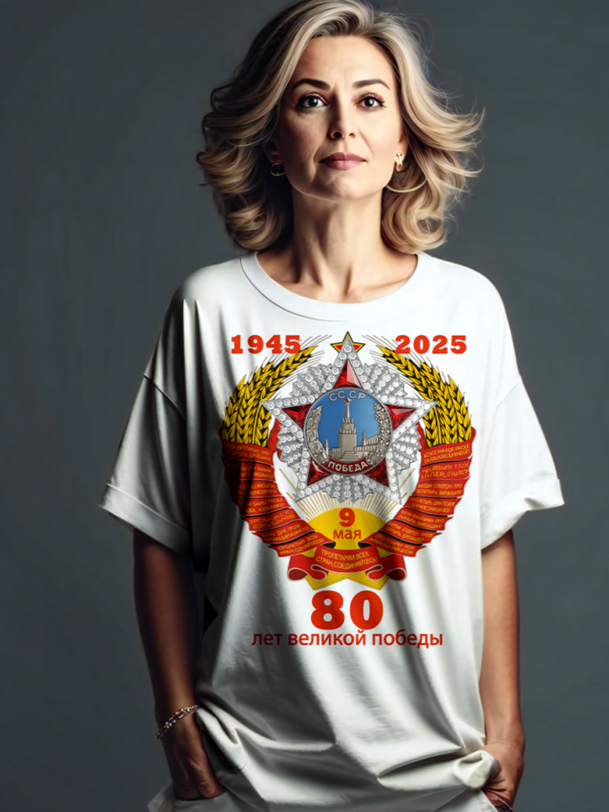 Футболка оверсайз в подарок "80 лет Победы" 