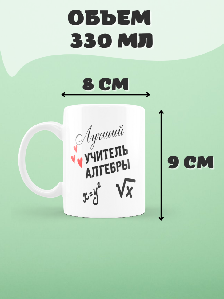 Подарок учителю, кружка, Лучший учитель алгебры