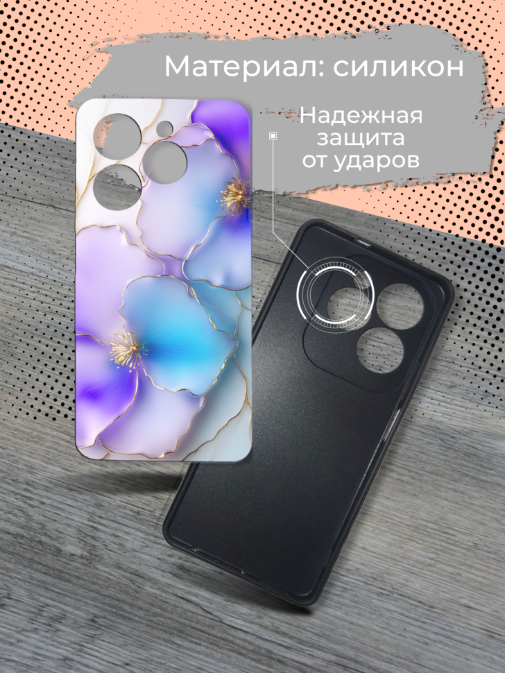 Чехол для телефона Infinix Hot 40 / 40 pro Цветы эмаль