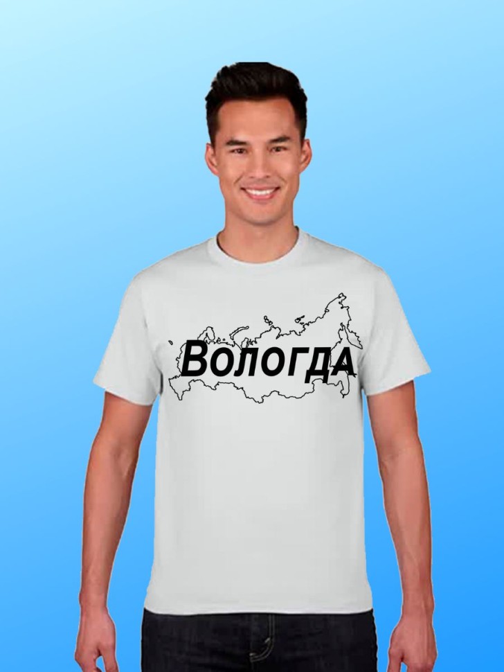 футболка с принтом и названием города Вологда