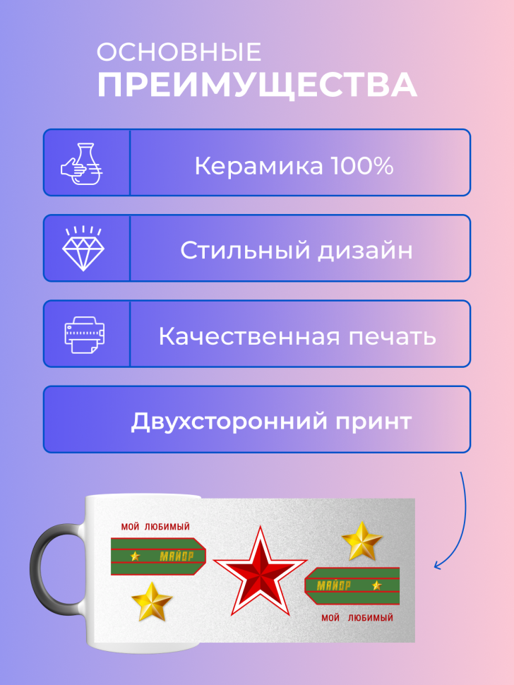 Подарок 23 февраля Кружка-хамелеон День защитника отечества