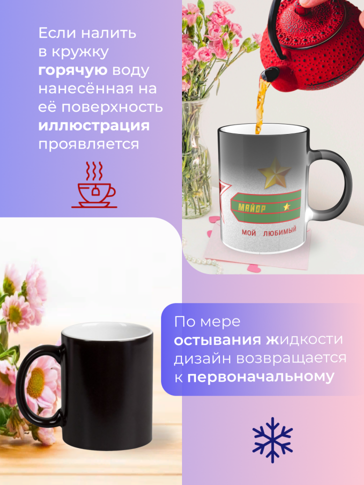 Подарок 23 февраля Кружка-хамелеон День защитника отечества