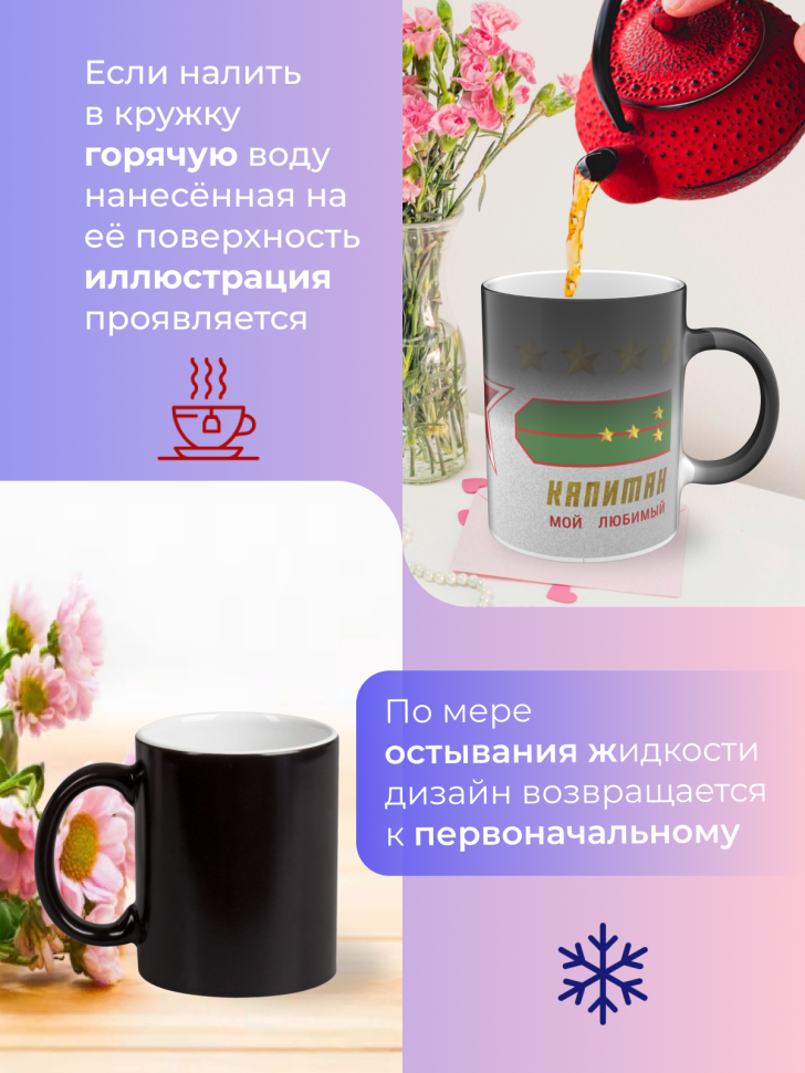 Подарок 23 февраля Кружка-хамелеон День защитника отечества 
