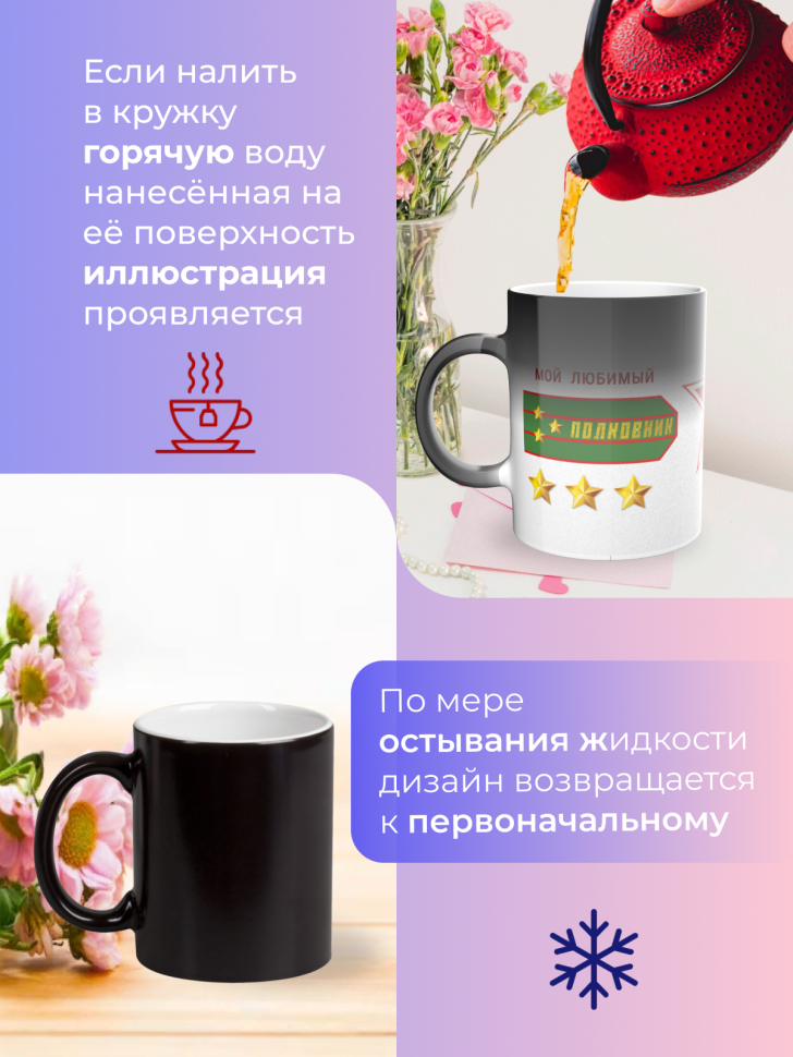 Подарок 23 февраля Кружка-хамелеон День защитника отечества 