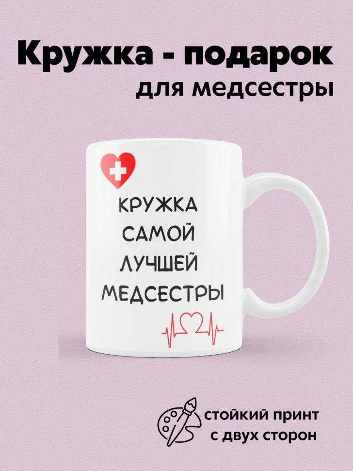 Кружка керамическая с надписью для чая подарок медсестре