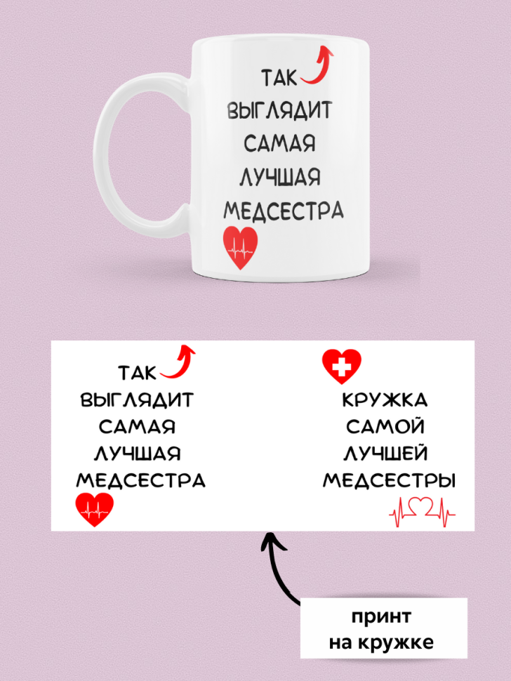 Кружка керамическая с надписью для чая подарок медсестре