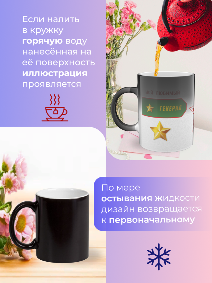 Подарок 23 февраля Кружка-хамелеон День защитника отечества 