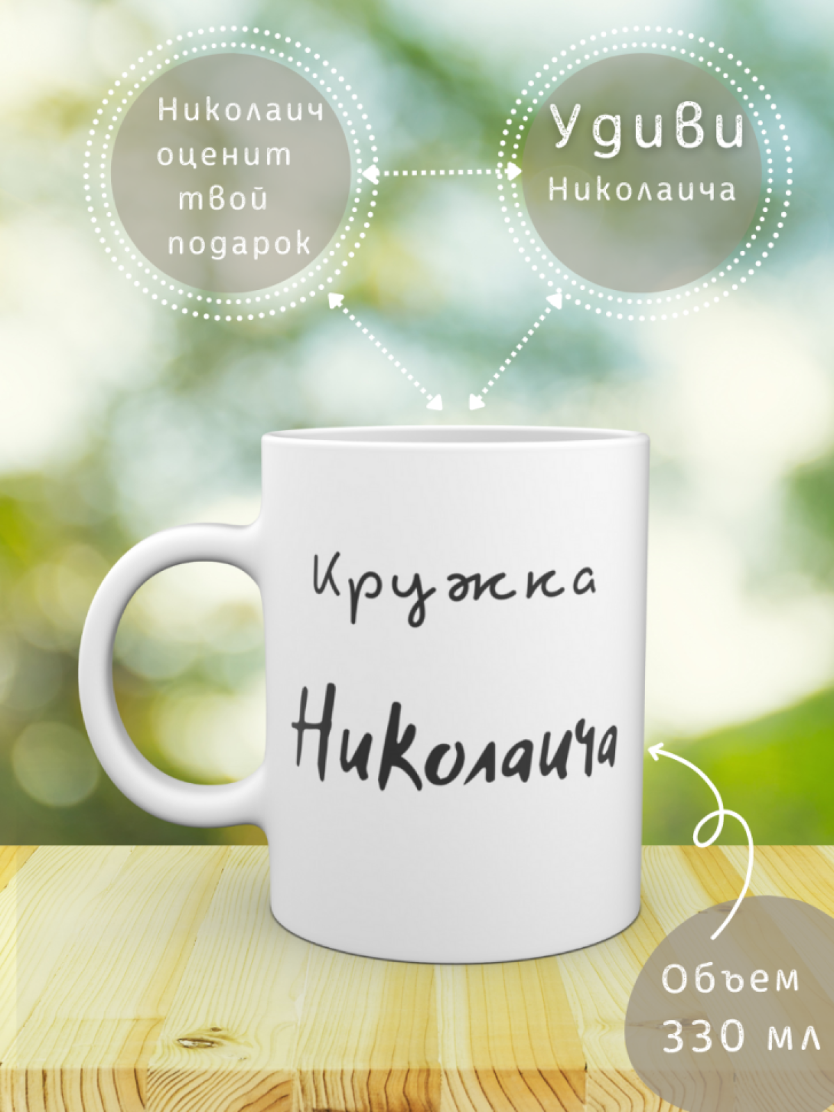 Кружка Именная с надписью подарок мужчине Кружка Николаича