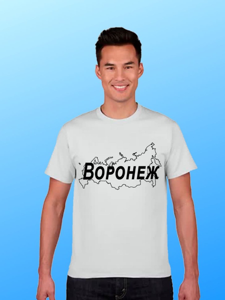 футболка с принтом и названием города Воронеж