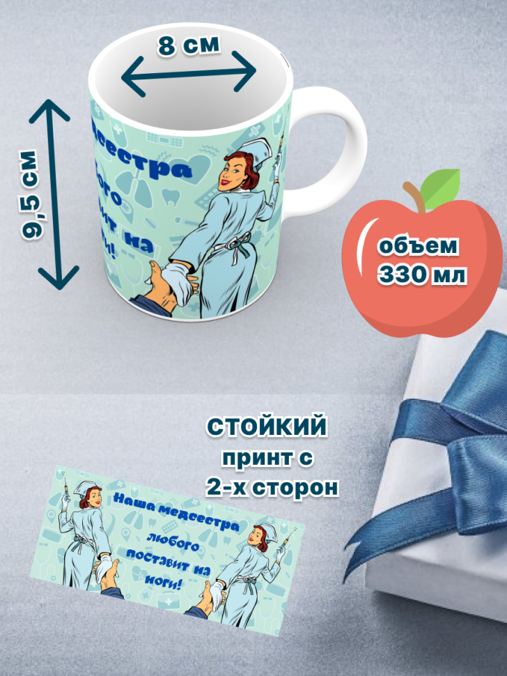 Керамическая кружка принт лучшей медсестре День медработника