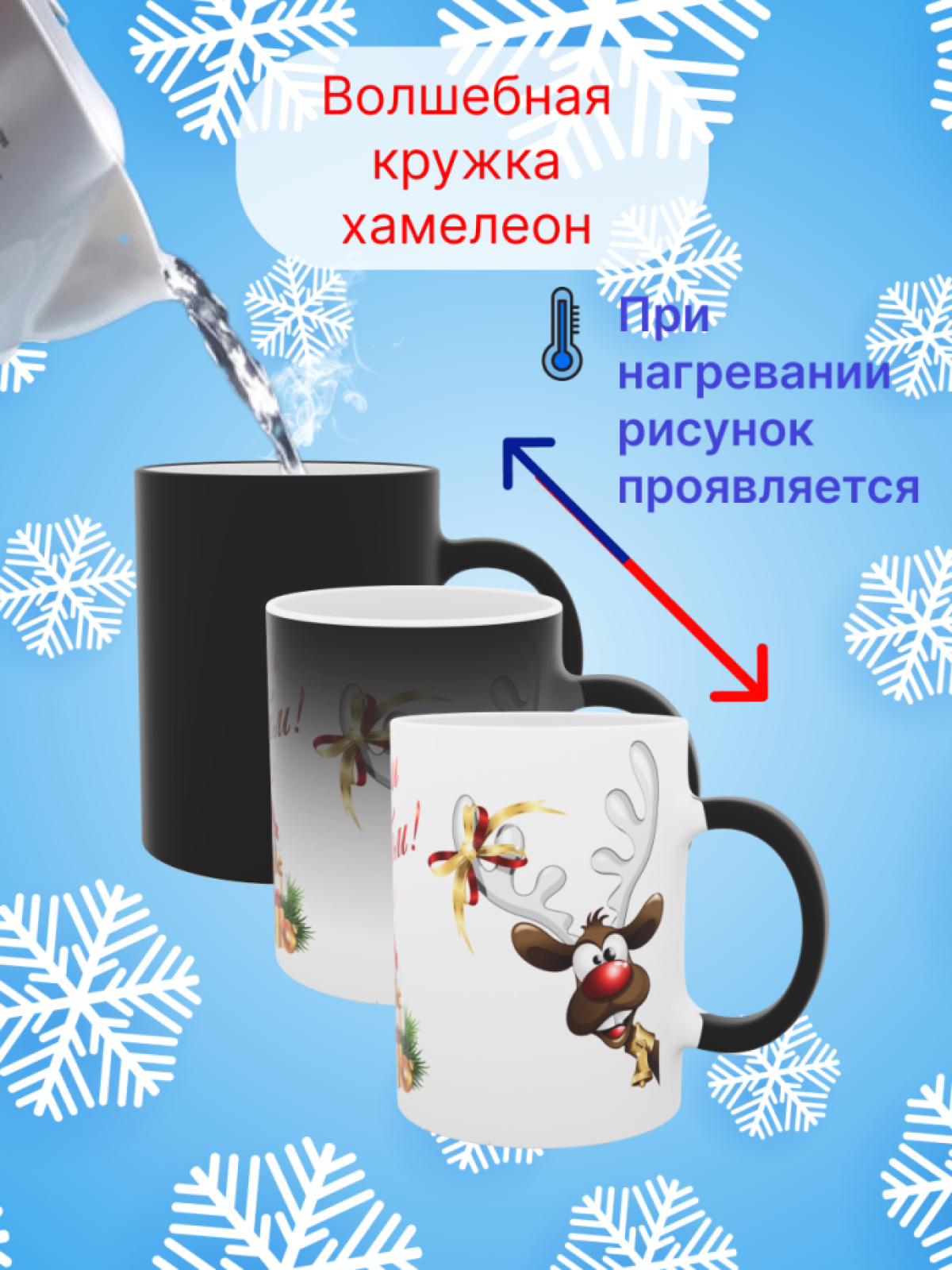 Подарочная кружка хамелеон новый год 2024 новогодний подарок