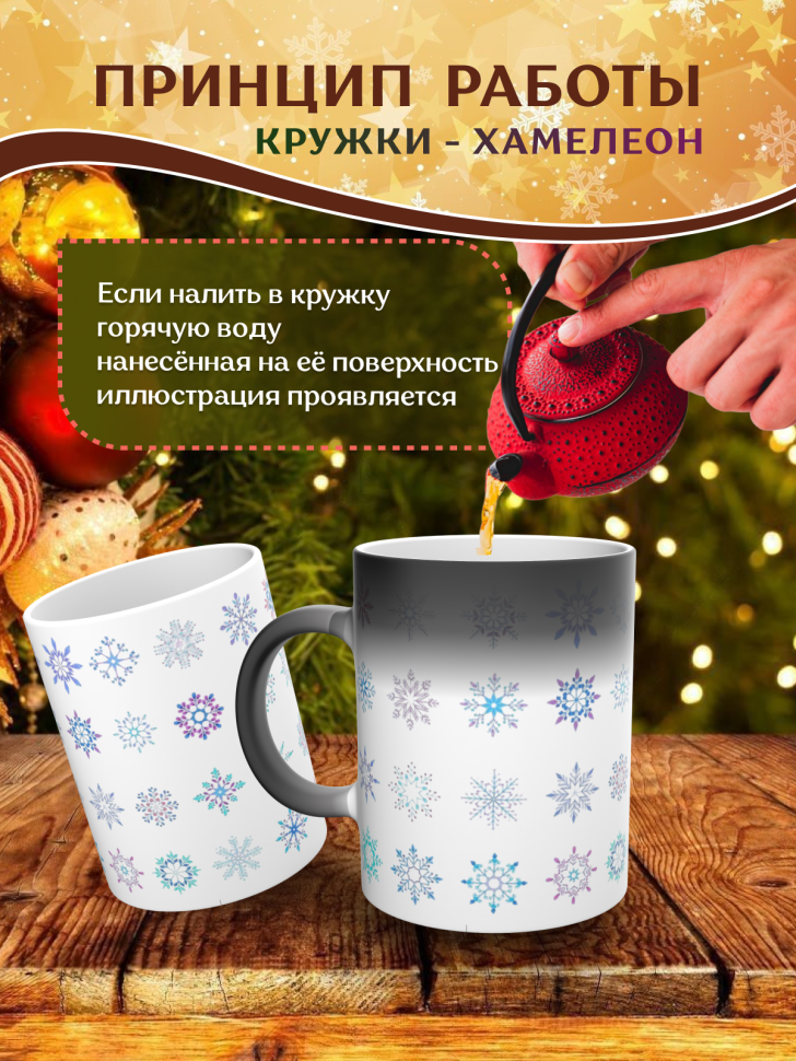 Подарок на новый год Кружка-хамелеон С Новым годом