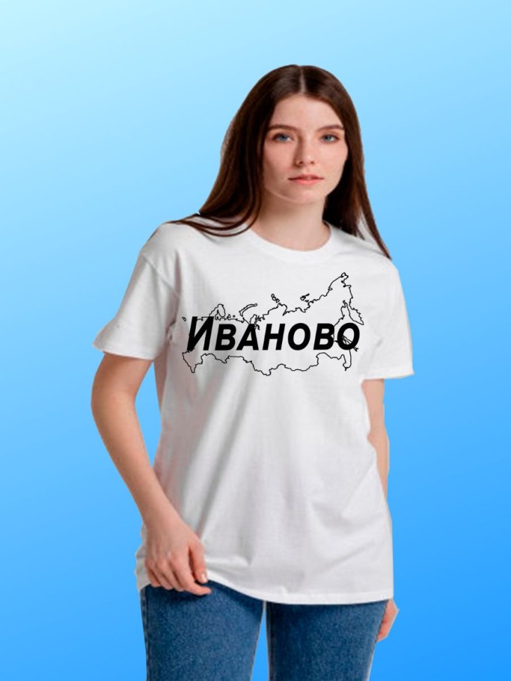 футболка с принтом и названием города Иваново