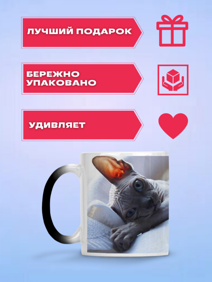 Кружка хамелеон с принтом