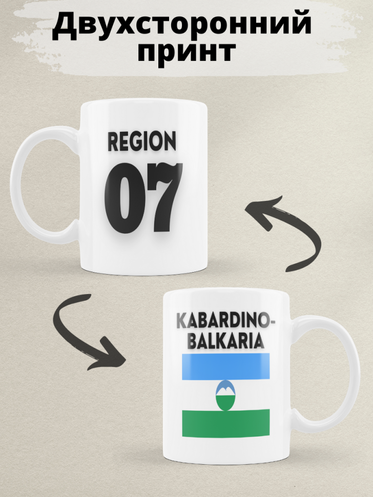 Подарок женщине девушке, кружка, Регион 07 Кабардино-Балкари