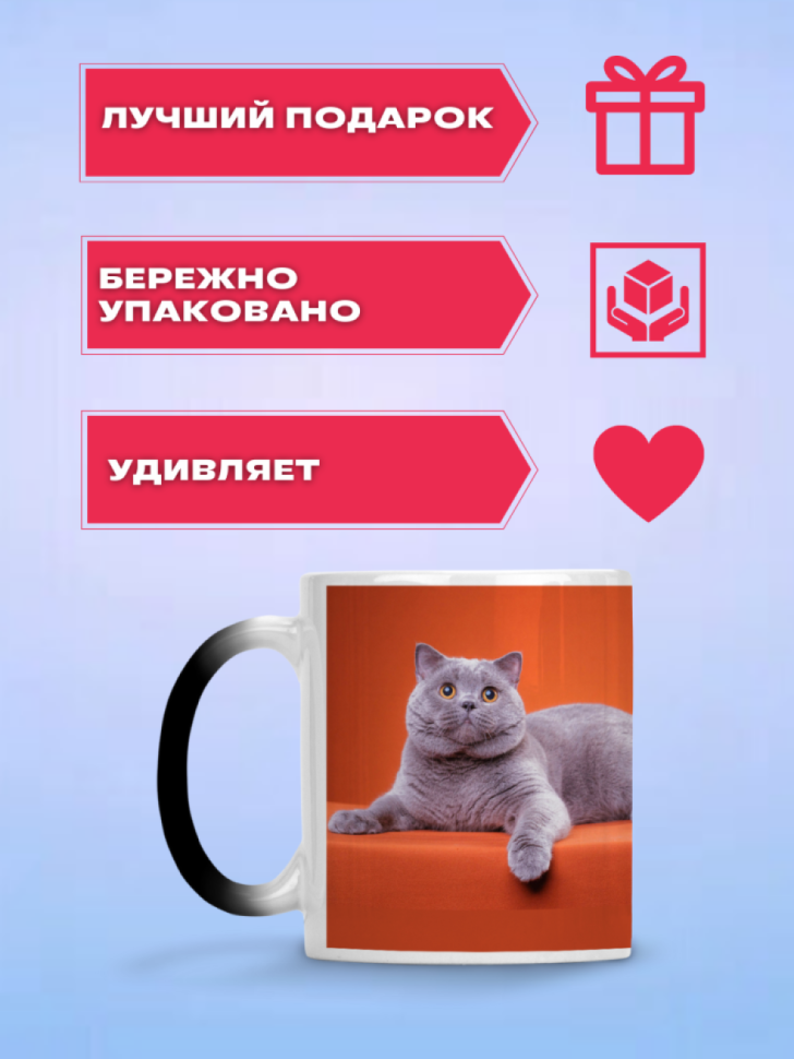 Кружка хамелеон с принтом