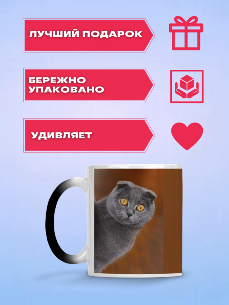 Кружка хамелеон с принтом