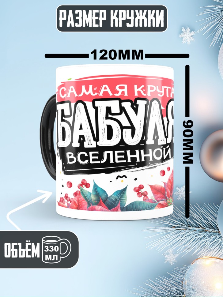 Кружка хамелеон Самая крутая бабуля вселенной  