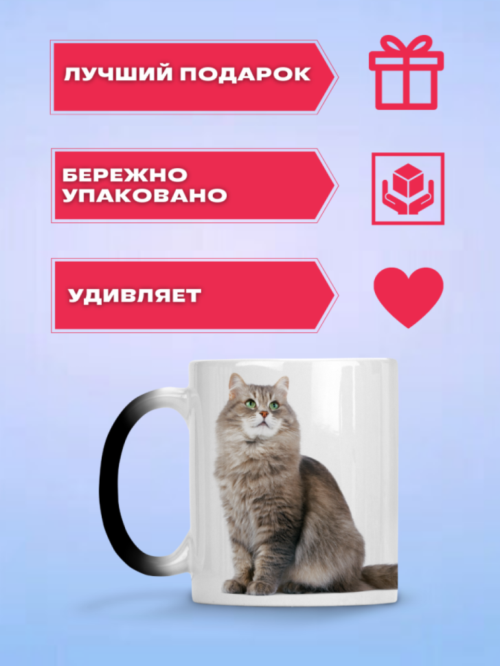 Кружка хамелеон с принтом