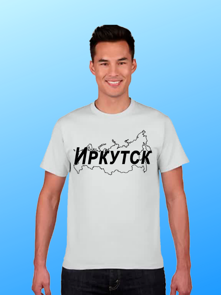 футболка с принтом и названием города Иркутск