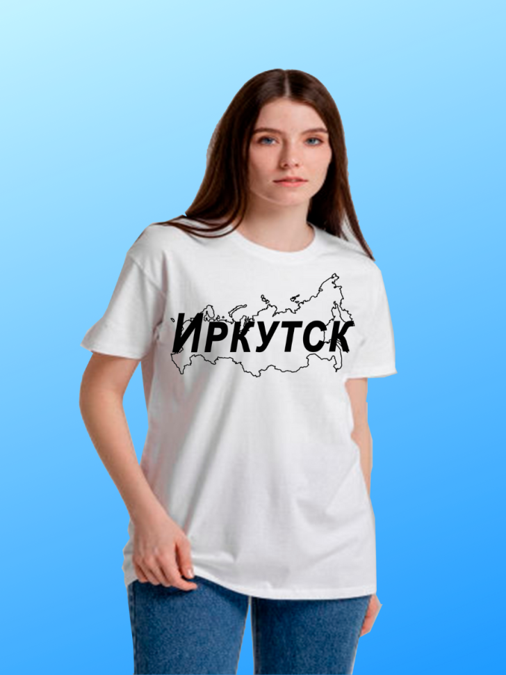 футболка с принтом и названием города Иркутск футболка с принтом и названием города Иркутск