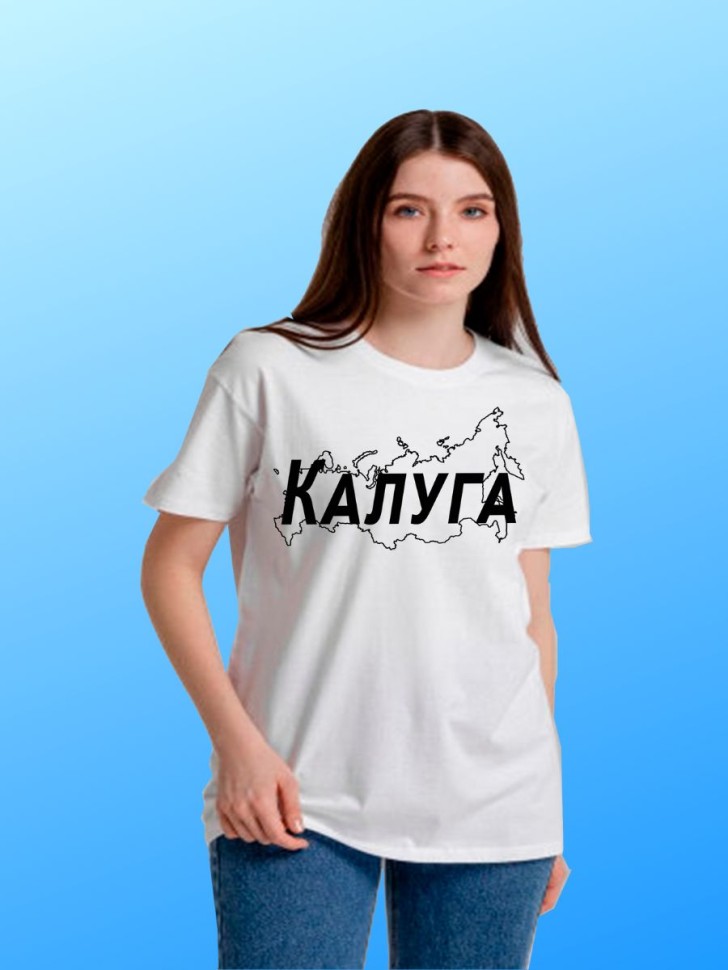 футболка с принтом и названием города Калуга