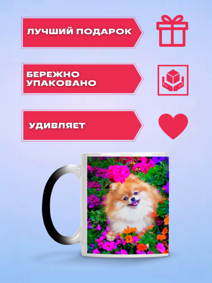 Кружка хамелеон с принтом