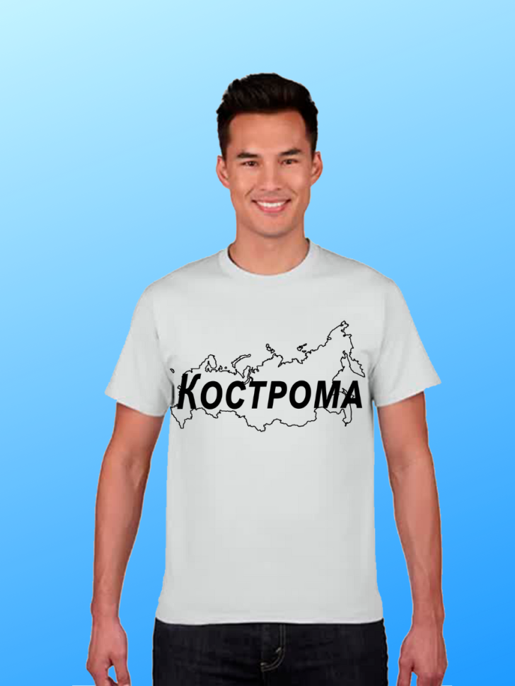 футболка с принтом и названием города Кострома