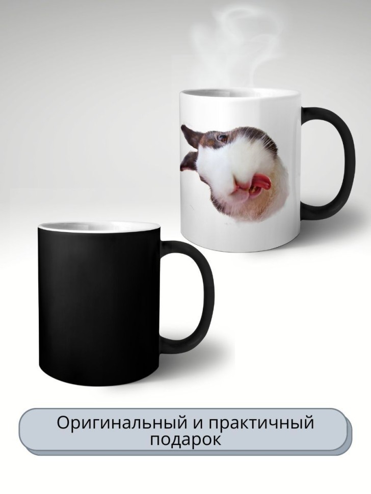 Керамическая кружка хамелеон для чая с принтом