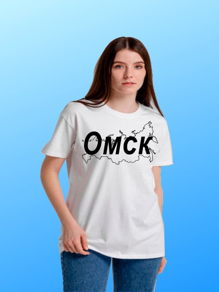 футболка с принтом и названием города Омск футболка с принтом и названием города Омск