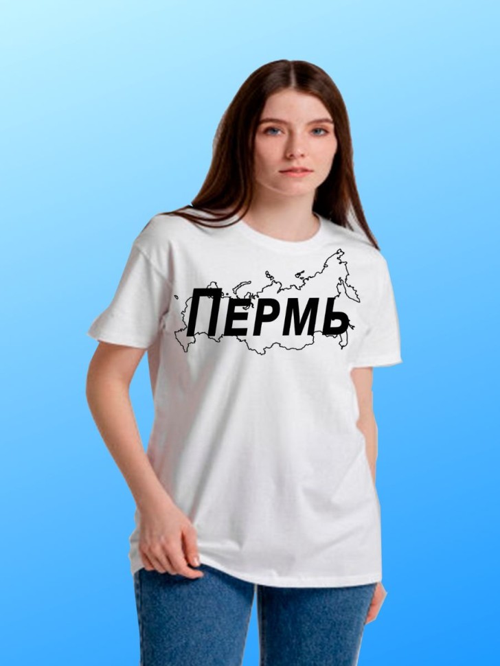 футболка с принтом и названием города Пермь футболка с принтом и названием города Пермь