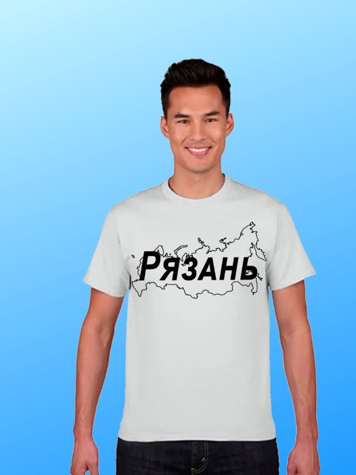 футболка с принтом и названием города Рязань