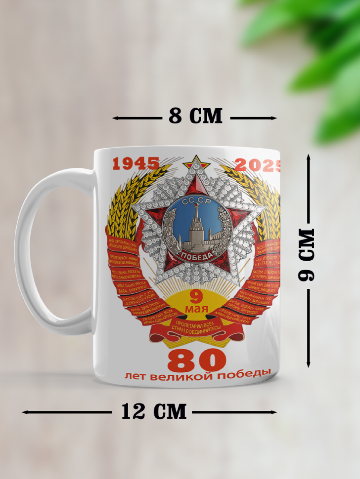 Подарок к празднику кружка с принтом "80 лет Победы"