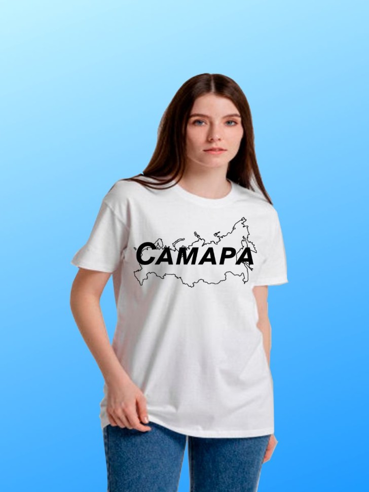 футболка с принтом и названием города Самара футболка с принтом и названием города Самара