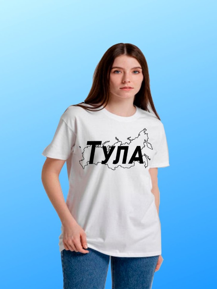 футболка с принтом и названием города Тула