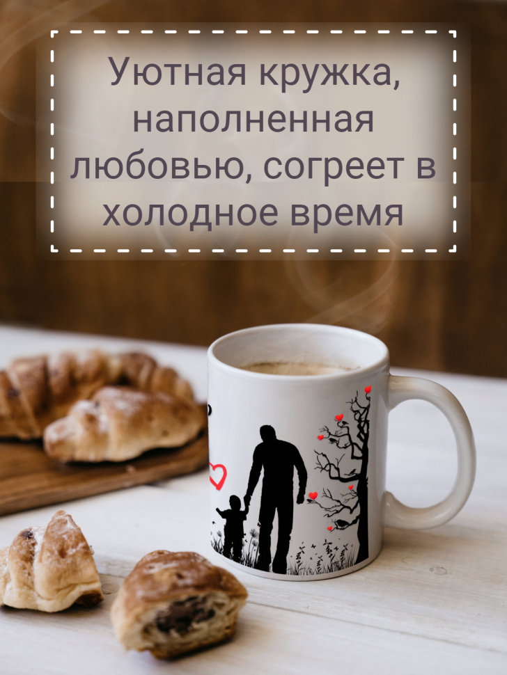Красивая кружка на 14 февраля для влюбленных с сердечками с 