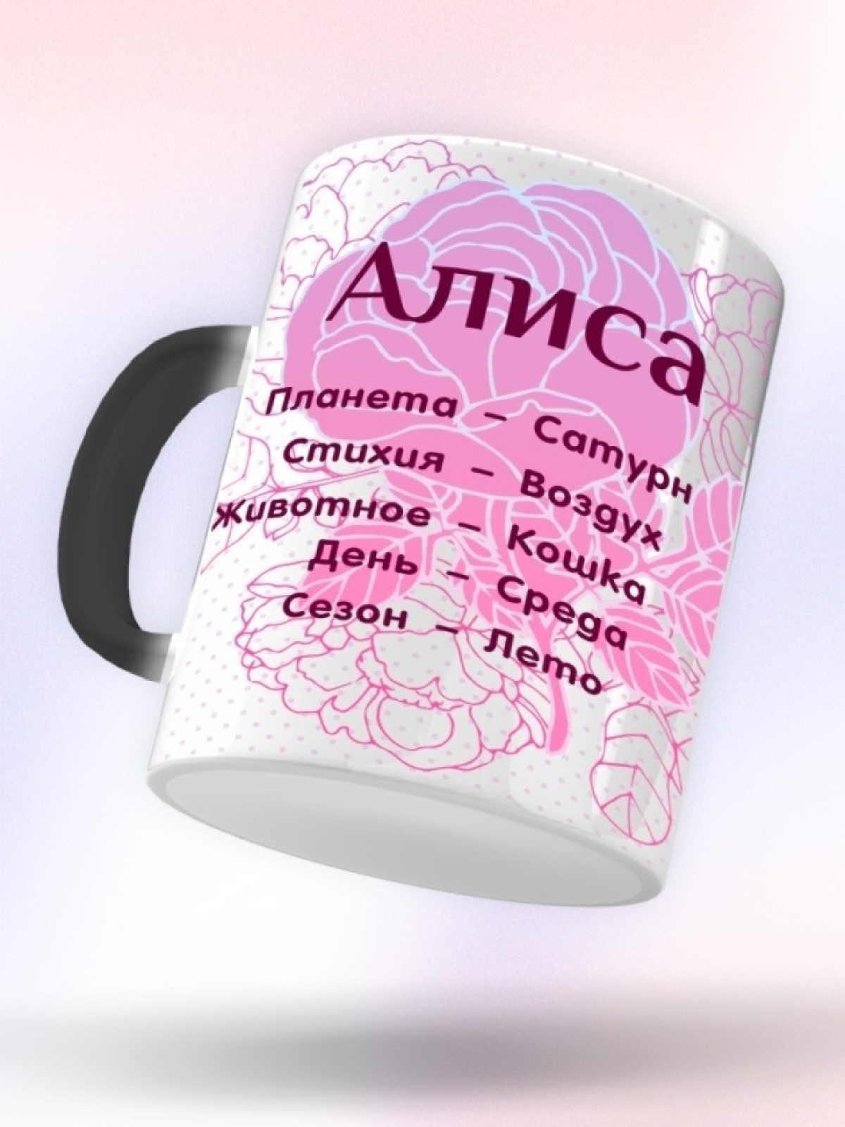 Подарок девушке женщине, кружка с именем Алиса