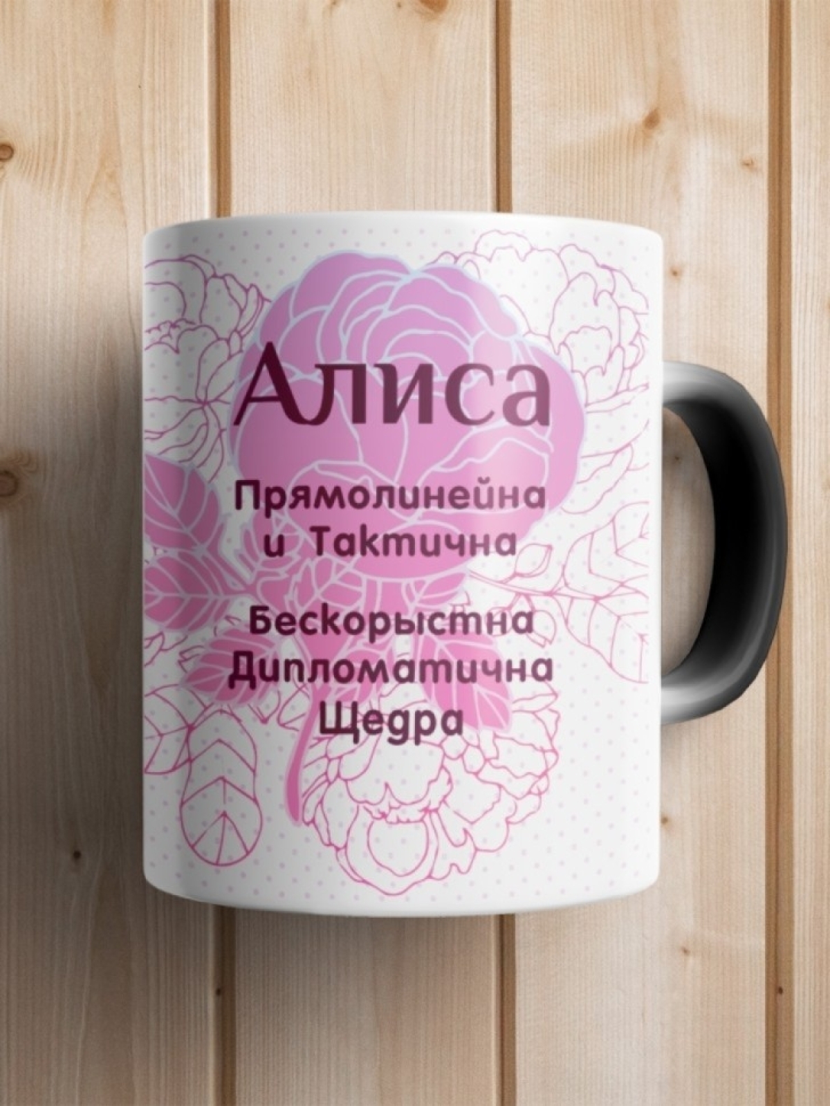 Подарок девушке женщине, кружка с именем Алиса