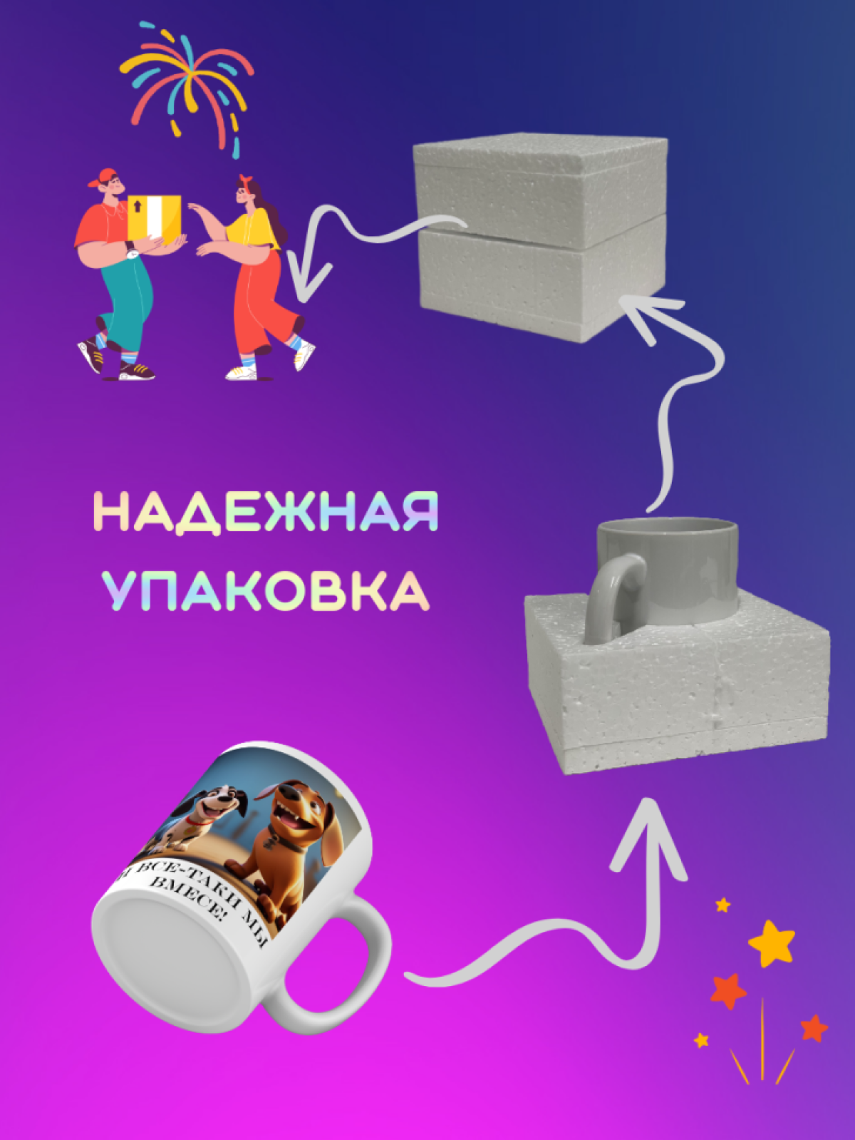 Керамическая кружка для друзей «Мы такие разные»