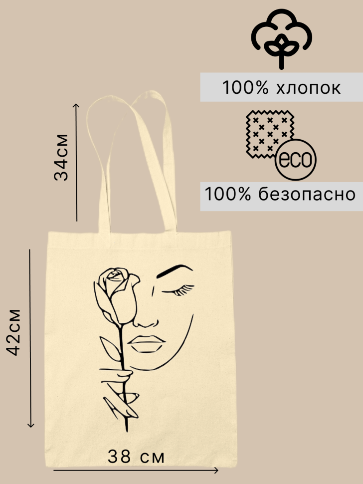 Сумка-шоппер тканевая через плечо