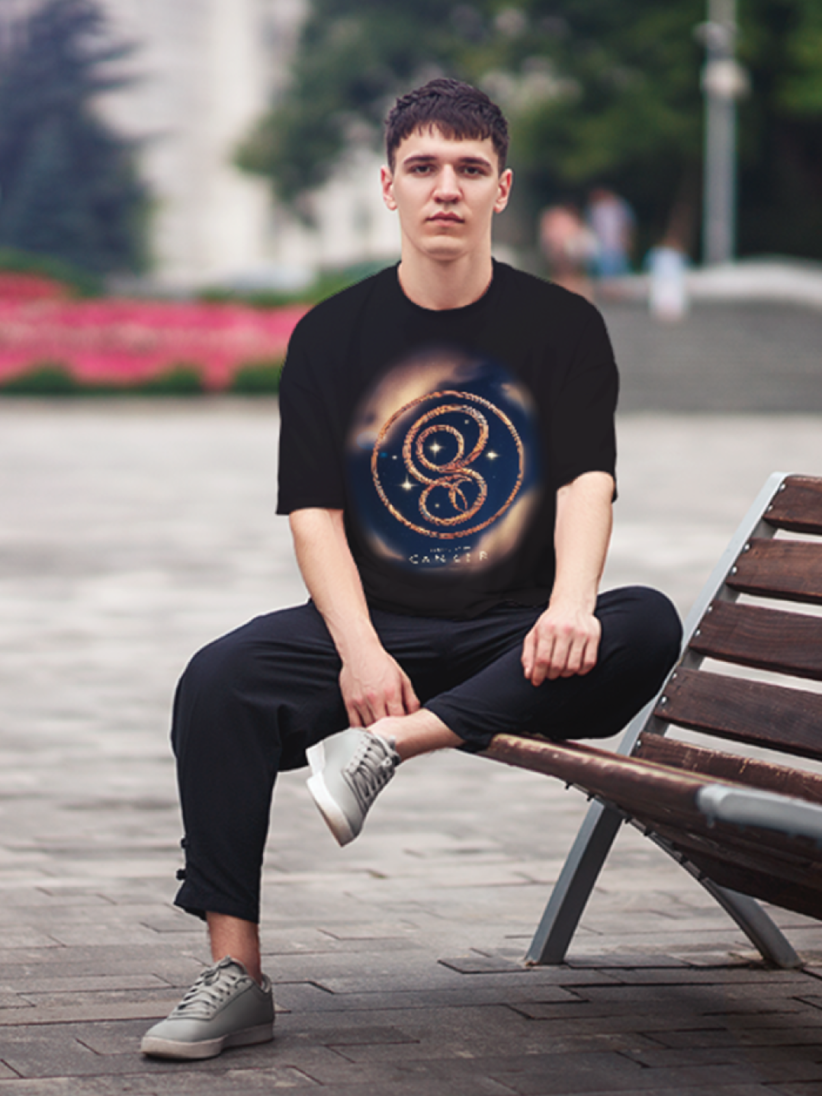 Футболка оверсайз черная унисекс иероглиф Alpha-Рака