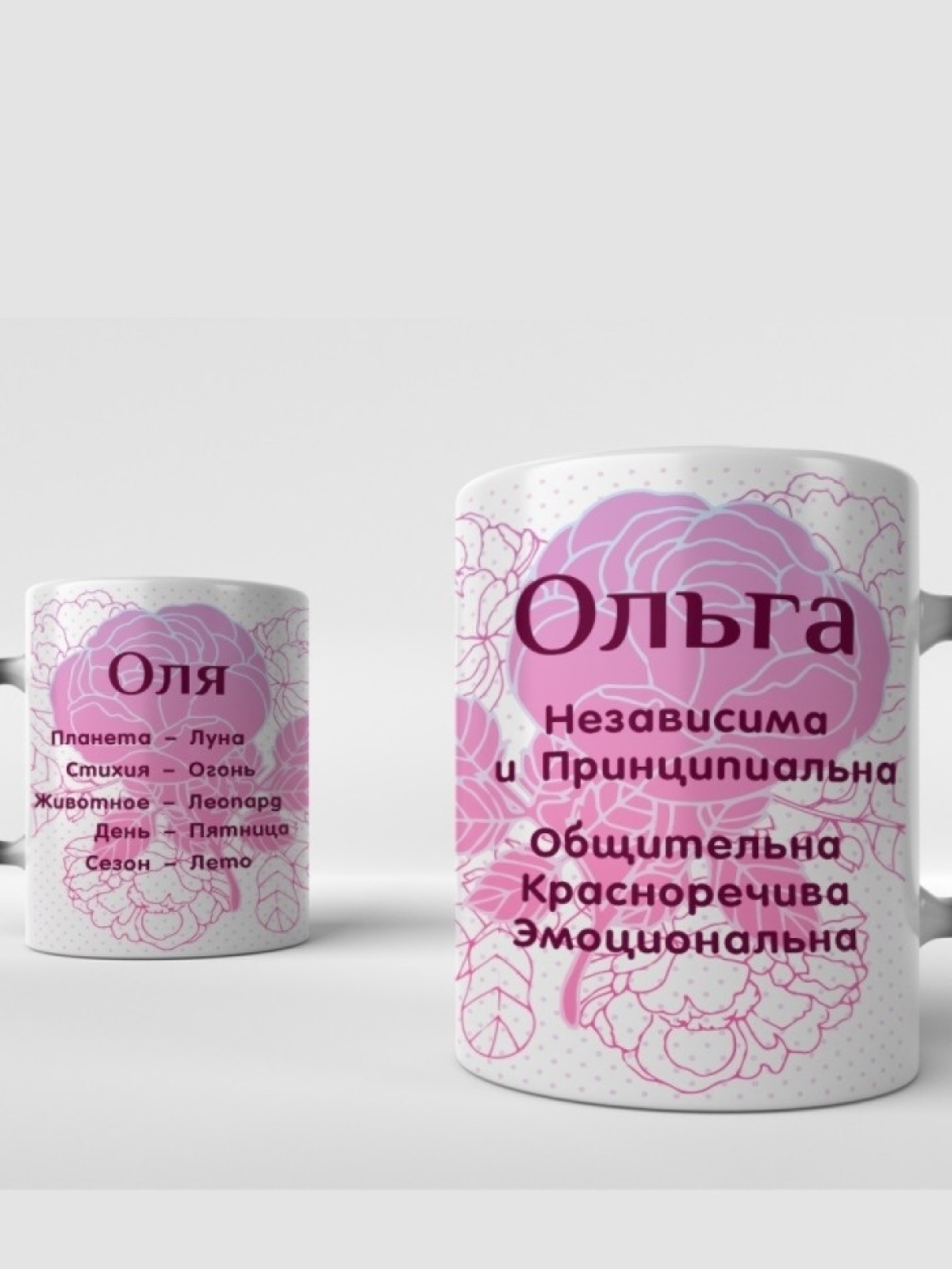 Подарок девушке женщине, кружка с именем Ольга
